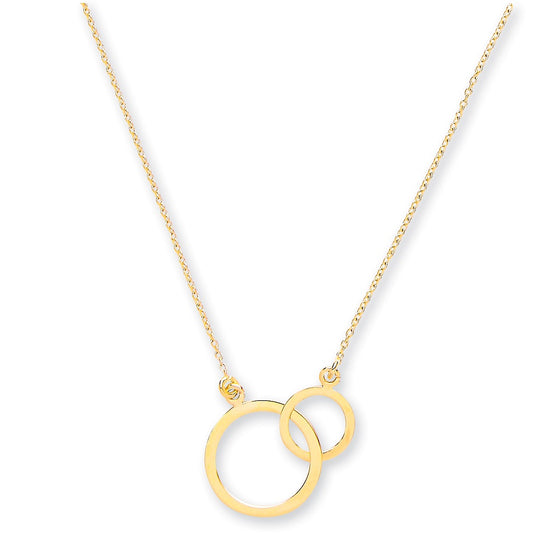 Yellow Gold Rolo Chain, Two Circles, Adjustable from 18" to 16"/14" TGC-CN0547