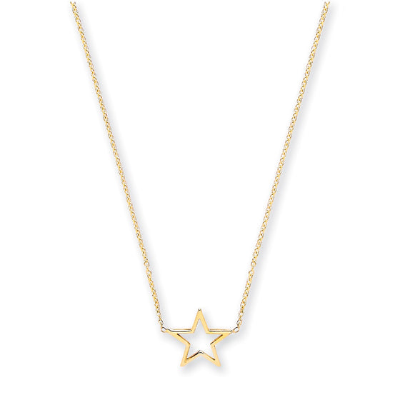Yellow Gold Rolo Chain with Star Adjustable from 18" to 16"/14" TGC-CN0549