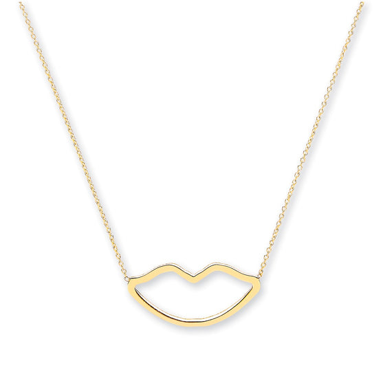 Yellow Gold Rolo Chain, Lips, Adjustable Lenghts TGC-CN0551