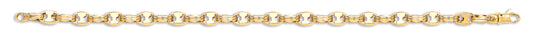 Yellow Gold Ribbed Oval Link Chain/Bracelet TGC-CN0559-GB