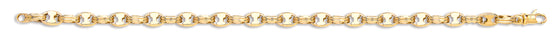 Yellow Gold Ribbed Oval Link Chain/Bracelet TGC-CN0559-GB