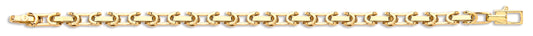 Yellow Gold  Hollow Inter Locking Link Chain/Bracelet TGC-CN0560-GB