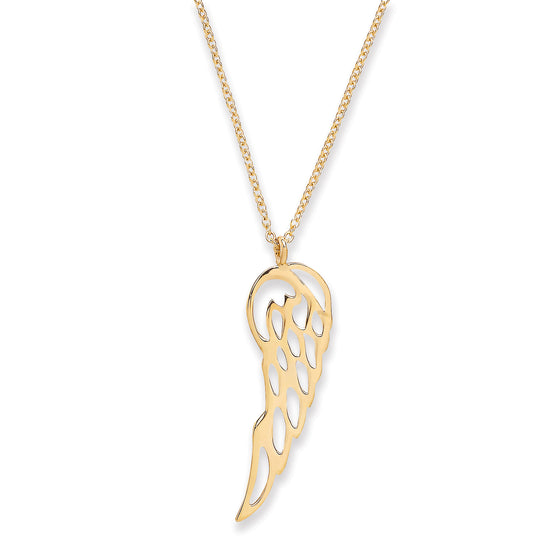 Yellow Gold Angel Wing Chain 18" Adjustable To 16" TGC-CN0562