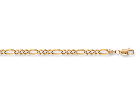 Yellow Gold Rhodium Plated Figaro Chain TGC-CN0155-LB