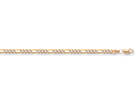 Yellow Gold Rhodium Plated Figaro Chain TGC-CN0243-LB