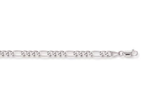 White Gold Rhodium Plated Figaro Chain TGC-CN0316-LB