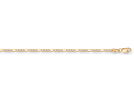 Yellow Gold Rhodium Plated Figaro Chain TGC-CN0393-LB