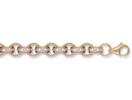 Yellow Gold Cz Belcher Chain TGC-CN0399-GB