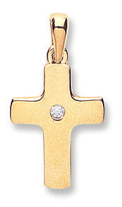 Yellow Gold Cz Cross TGC-CX0183