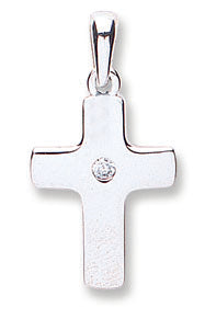 White Gold Cz Cross TGC-CX0184