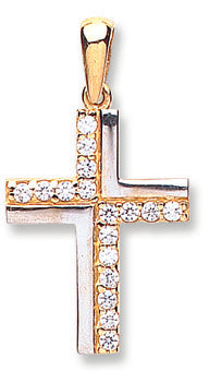 Yellow Gold Cz Cross TGC-CX0188