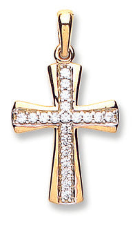 Yellow Gold Cz Cross TGC-CX0189