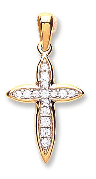 Yellow Gold Cz Cross TGC-CX0193