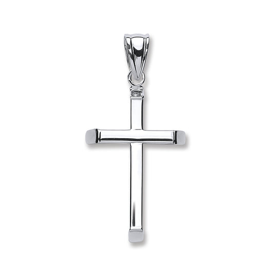 White Gold Plain Hollow Cross TGC-CX0198