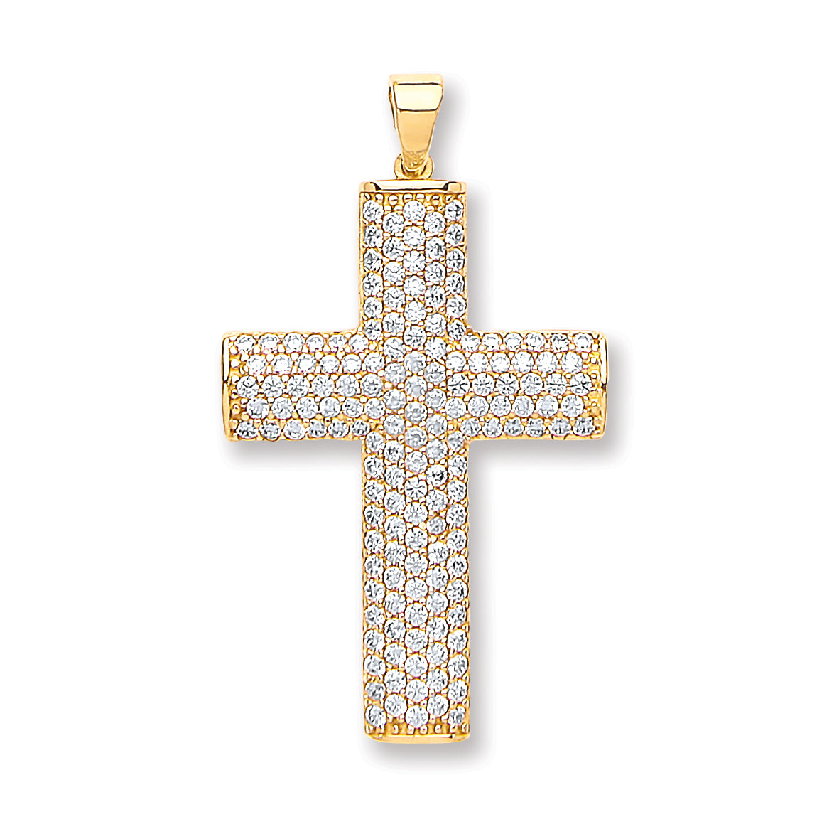 Yellow Gold Cz Crucifix TGC-CX0207