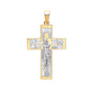 Yellow & White Gold Cz Baguettes Crucifix TGC-CX0211