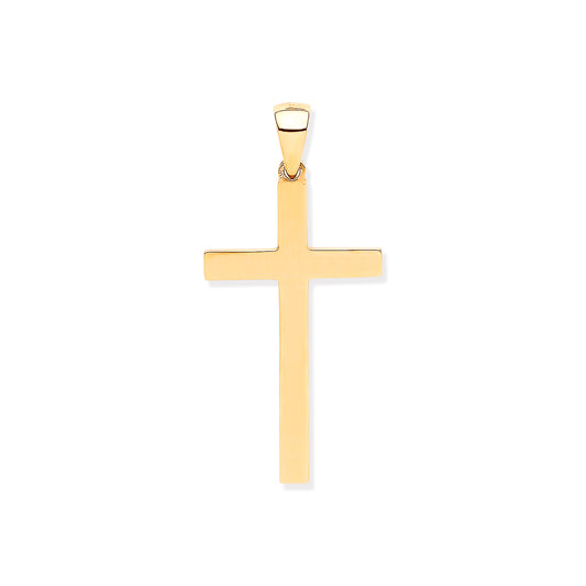 Yellow Gold Solid Plain Cross TGC-CX0214