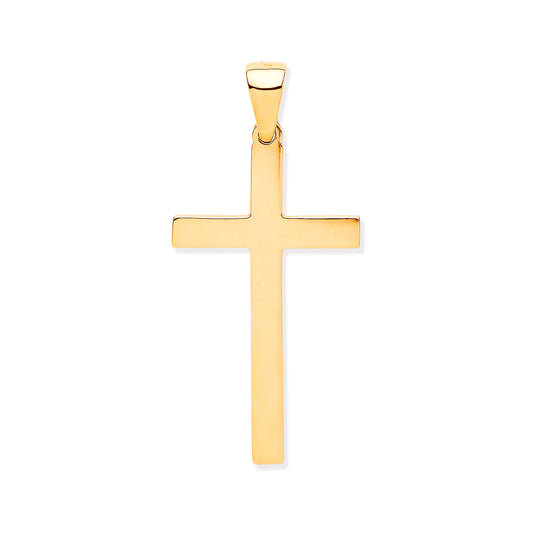 Yellow Gold Solid Large Plain Cross TGC-CX0215