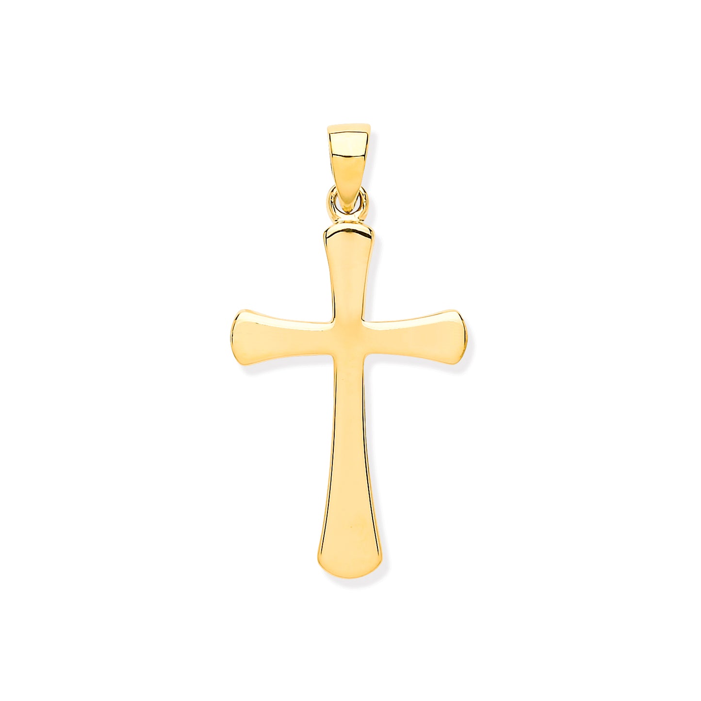 Yellow Gold Oval Ends Plain Cross TGC-CX0216