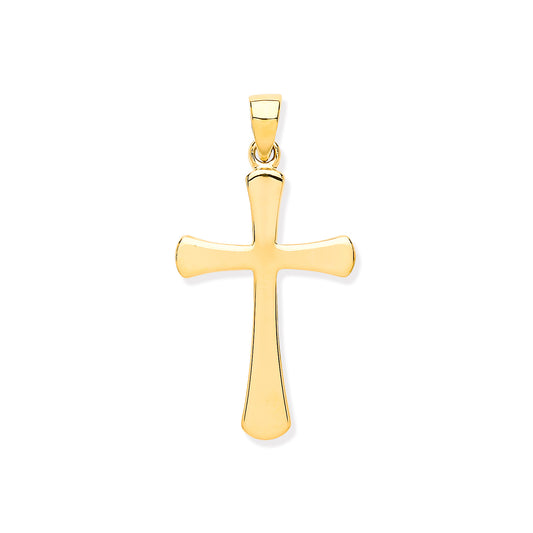 Yellow Gold Oval Ends Plain Cross TGC-CX0216