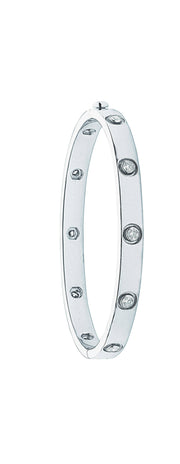 18ct White Gold 1.00ct Diamond Bangle TGC-DBN0040