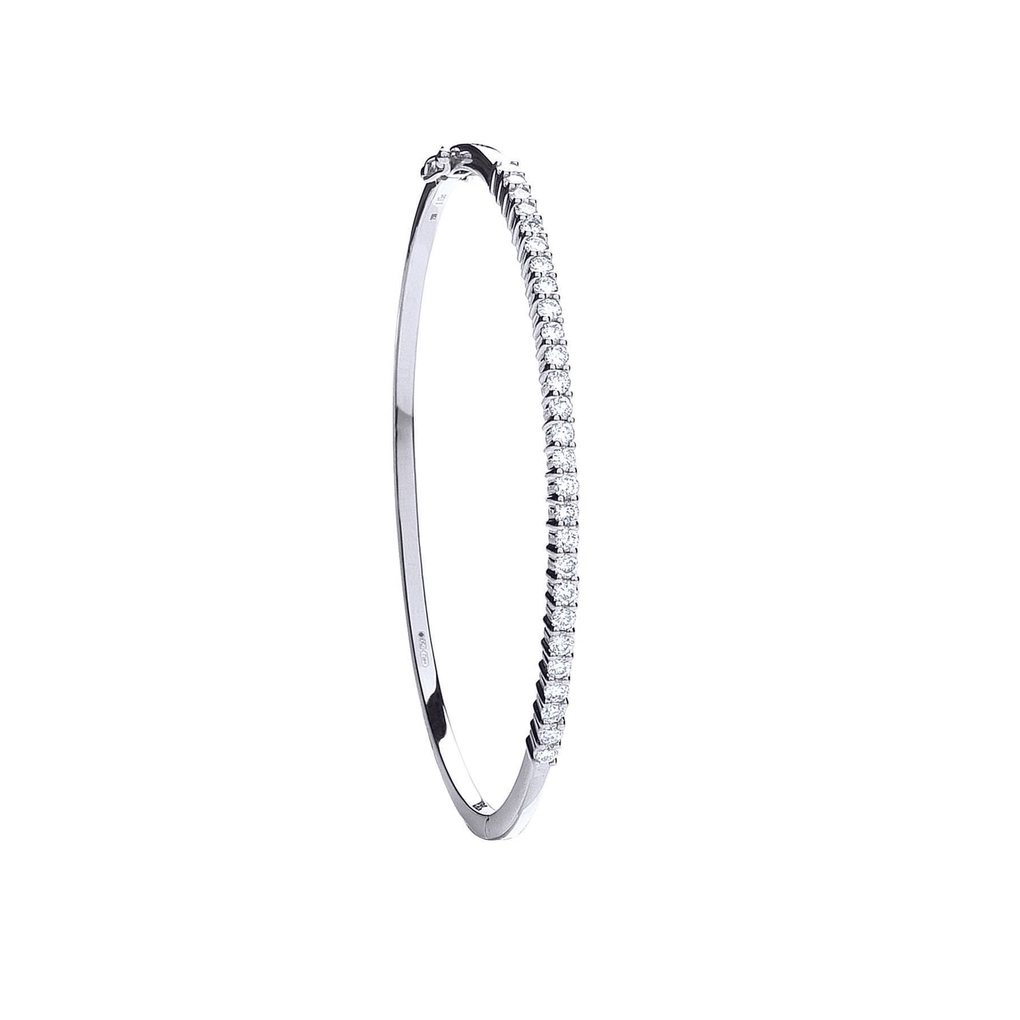 18ct White Gold 1.15ct Diamond Bangle TGC-DBN0047