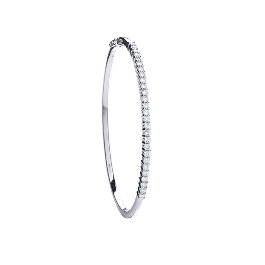 18ct White Gold 1.15ct Diamond Bangle TGC-DBN0047