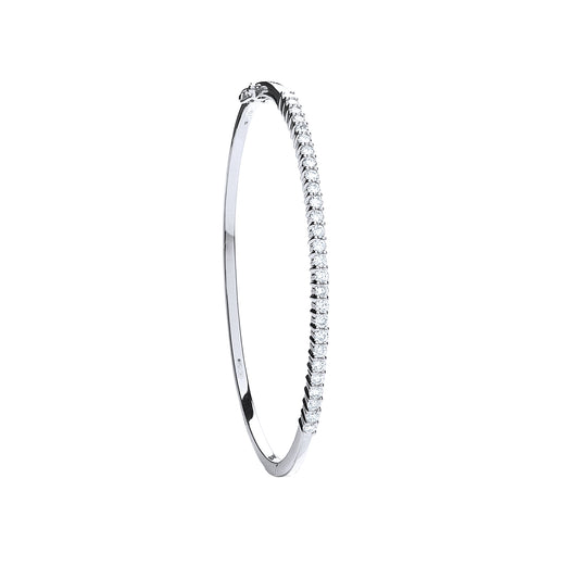 9ct White Gold 0.50ct Diamond Bangle TGC-DBN0051