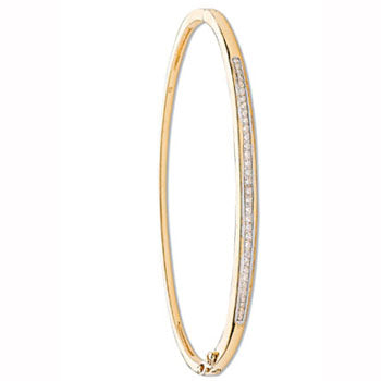 9ct Yellow Gold 0.50ct Channel Set Diamond Bangle TGC-DBN0008