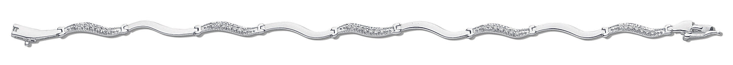 9ct White Gold 0.28ct Diamond Bracelet TGC-DBR0024