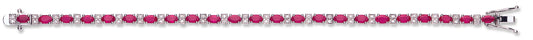 18ct White Gold Diamond & 7.5ct Ruby Bracelet TGC-DBR0076