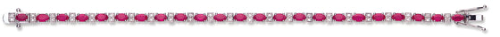 18ct White Gold Diamond & 7.5ct Ruby Bracelet TGC-DBR0076