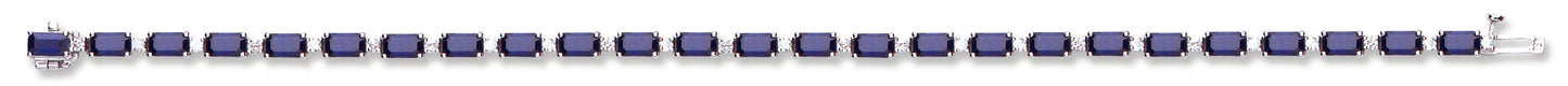 18ct White Gold 0.55ct Diamond & 9.80ct Sapphire Bracelet TGC-DBR0077