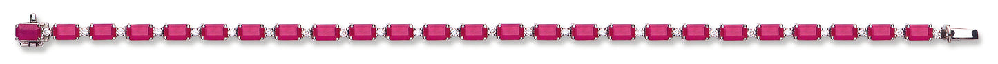 18ct White Gold Diamond & Ruby Bracelet TGC-DBR0078