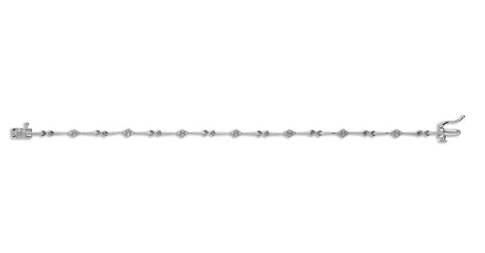 9ct White Gold 0.15ct Diamond Bracelet TGC-DBR0082