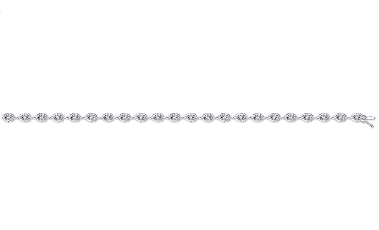 18ct White Gold 2.35ct G-VS Diamond Bracelet TGC-DBR0083