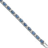 18ct White Gold 0.22ct Diamond & 7.5ct Blue Sapphire Bracelet TGC-DBR0051