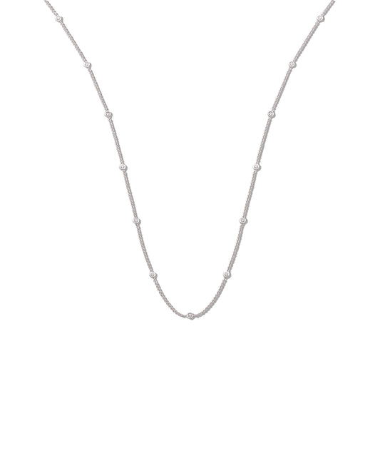 18ct White Gold 0.50ct Rubover Diamond Chain (18in/45cm) TGC-DCN0057