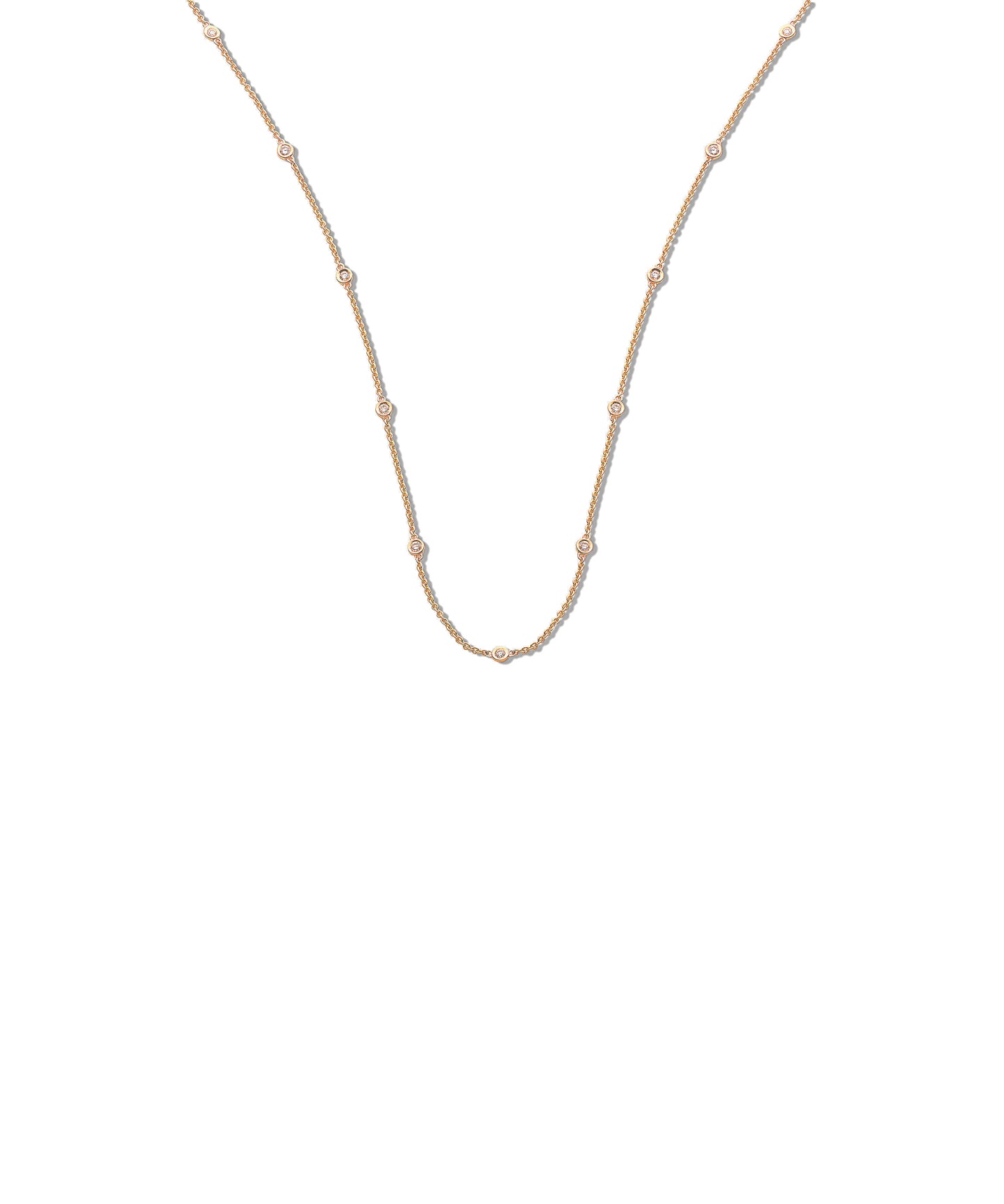 18ct Yellow Gold 0.50ct Rubover Diamond Chain (18in/45cm) TGC-DCN0059