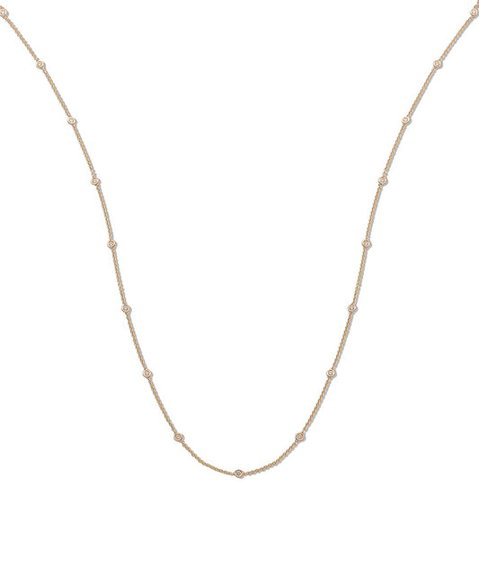 18ct Yellow Gold 1.00ct Rubover Diamond Chain (36in/91cm) TGC-DCN0060