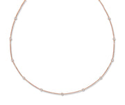 18ct Rose Gold 0.50ct Rubover Diamond Chain (18in/45cm) TGC-DCN0064