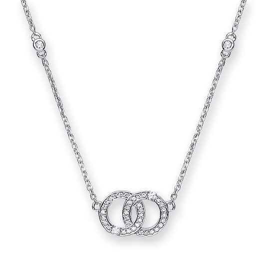 9ct White Gold 0.17ct H-SI Diamond Chain TGC-DCN0066