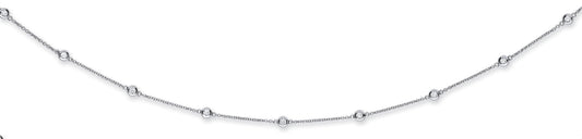 18ct White Gold 2.00ct Rubover Diamond Chain (36in/91cm) TGC-DCN0069