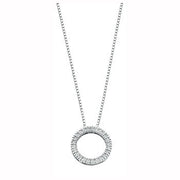 9ct White Gold 0.25ct Diamond Circle Pendant with 18in/45cm Chain TGC-DCN0025