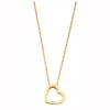 9ct Yellow Gold 0.04ct Diamond Heart Pendant with 18in/45cm Chain TGC-DCN0009