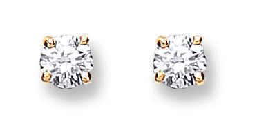 18ct Yellow Gold 0.25ct Claw Set Diamond Stud Earrings TGC-DER0001