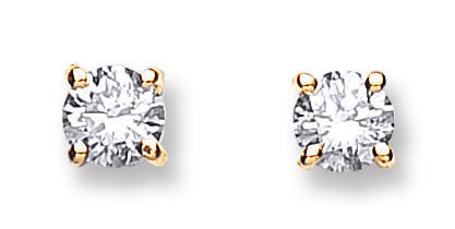 18ct Yellow Gold 0.50ct Claw Set Diamond Stud Earrings TGC-DER0002