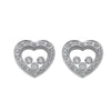 9ct White Gold 0.35ct Floating Diamond Heart Stud Earrings TGC-DER0071