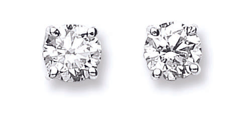 18ct White Gold 1.00ct Claw Set Diamond Stud Earrings TGC-DER0117