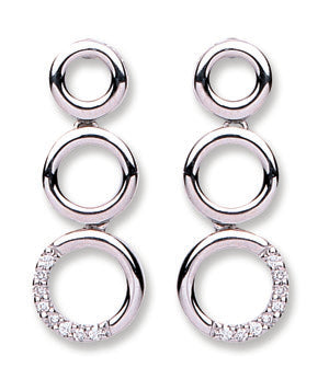 9ct White Gold 0.08ct Diamond Drop Earrings TGC-DER0179